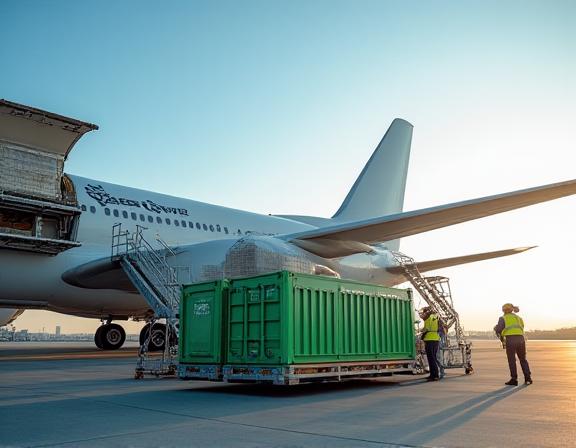Air cargo expedited freight at international airport